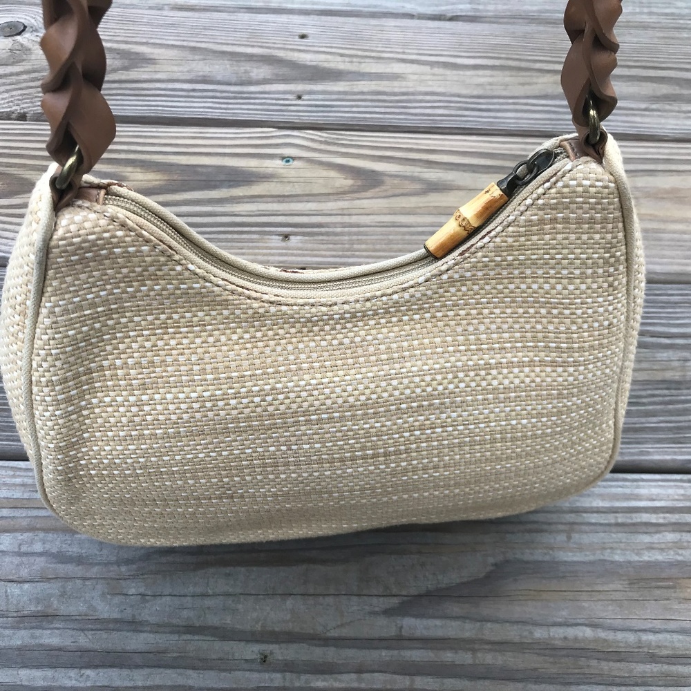 Fossil Hand Bag Purse Leather Woven Shoulder bag - Picture 3 of 8